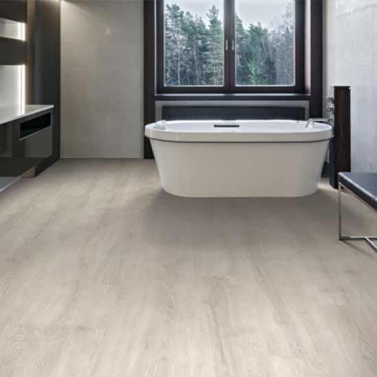 wood look laminate in bathroom